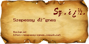 Szepessy Ágnes névjegykártya