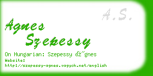 agnes szepessy business card